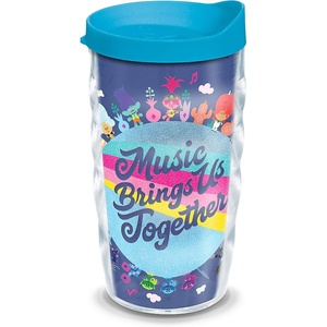 image:imageTervis 1353667 DreamWorks Trolls  Music Together Insulated Tumbler with Wrap and Turquoise Lid 10oz Wavy Clear
