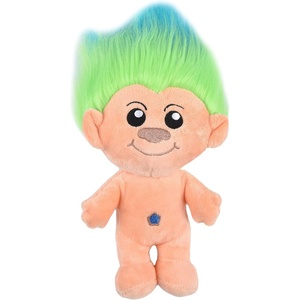 image:imageToys for Dogs  9 Inch Plush Dog Toy with Green Hair and Purple Body  Dog Toy with Squeaker  Plush Fabric Soft Medium Squeaky Dog Toy from TrollsBlueGreen Hair