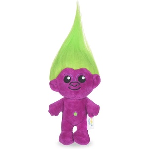 image:imageToys for Dogs  9 Inch Plush Dog Toy with Green Hair and Purple Body  Dog Toy with Squeaker  Plush Fabric Soft Medium Squeaky Dog Toy from TrollsPurple BodyGreen Hair