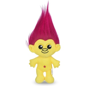 image:imageToys for Dogs  9 Inch Plush Dog Toy with Green Hair and Purple Body  Dog Toy with Squeaker  Plush Fabric Soft Medium Squeaky Dog Toy from TrollsYellow BodyPink Hair