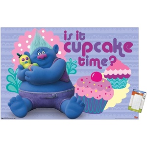 image:imageTrends International DreamWorks Trolls  Cupcakes Wall Poster 14725 x 22375 Silver Framed VersionPremium Poster  Mount Bundle