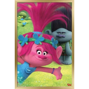 image:imageTrends International DreamWorks Trolls  Fun Wall Poster 14725 x 22375 Silver Framed VersionGold Framed Version