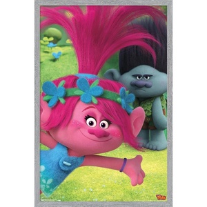 image:imageTrends International DreamWorks Trolls  Fun Wall Poster 14725 x 22375 Silver Framed VersionGray Framed Version