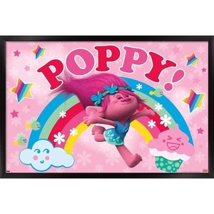 image:imageTrends International Trolls  Poppy Wall Poster 224L x 147W White Framed VersionBlack Framed Version