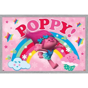 image:imageTrends International Trolls  Poppy Wall Poster 224L x 147W White Framed VersionGray Framed Version