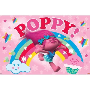 image:imageTrends International Trolls  Poppy Wall Poster 224L x 147W White Framed VersionPremium Unframed
