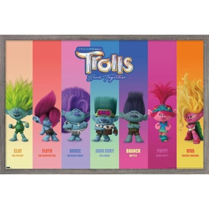 image:imageTrends International Trolls Band Together  Perfect Harmony Wall Poster 2237 x 3400 Poster amp Mount BundleBarnwood Framed Version