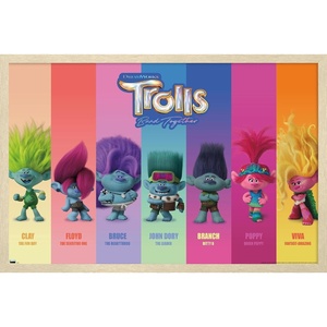 image:imageTrends International Trolls Band Together  Perfect Harmony Wall Poster 2237 x 3400 Poster amp Mount BundleBlonde Framed Version