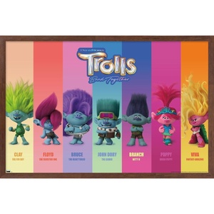 image:imageTrends International Trolls Band Together  Perfect Harmony Wall Poster 2237 x 3400 Poster amp Mount BundleMahogany Framed Version