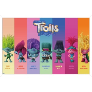 image:imageTrends International Trolls Band Together  Perfect Harmony Wall Poster 2237 x 3400 Poster amp Mount BundleWhite Framed Version