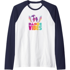 image:imageTrolls  Dance Vibes Raglan Baseball TeeNavy BlueWhite