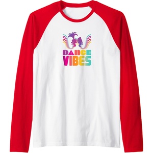 image:imageTrolls  Dance Vibes Raglan Baseball TeeRedWhite