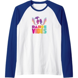 image:imageTrolls  Dance Vibes Raglan Baseball TeeRoyal BlueWhite