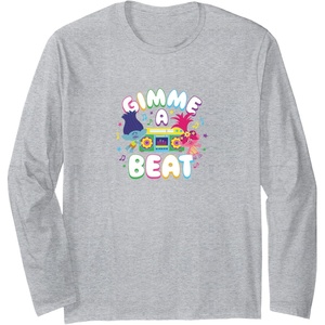 image:imageTrolls  Gimme A Beat Long Sleeve TShirtHeather Grey