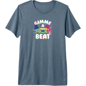 image:imageTrolls  Gimme A Beat Premium Triblend TShirtSlate Grey
