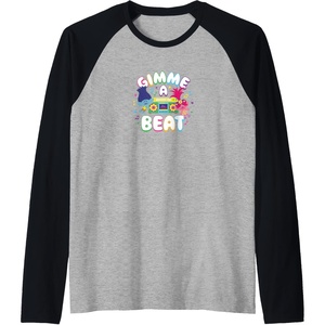 image:imageTrolls  Gimme A Beat Raglan Baseball TeeBlackAthletic Heather