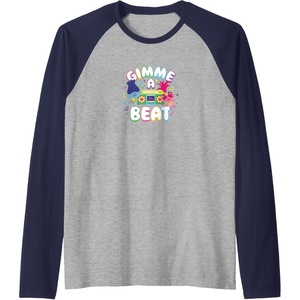 image:imageTrolls  Gimme A Beat Raglan Baseball TeeNavy BlueAthletic Heather