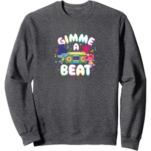 image:imageTrolls  Gimme A Beat SweatshirtDark Heather Grey