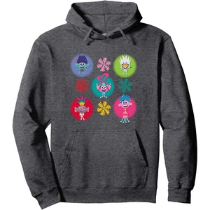 image:imageTrolls  Holiday in Harmony Winter Grid Pullover HoodieDark Heather Grey