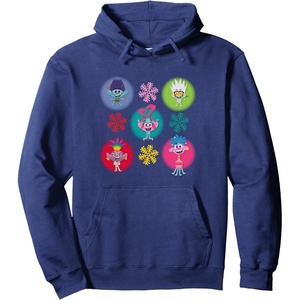 image:imageTrolls  Holiday in Harmony Winter Grid Pullover HoodieNavy Blue