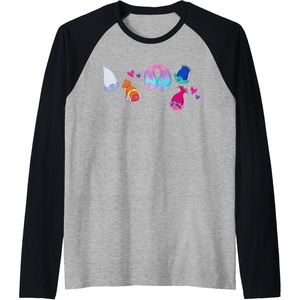 image:imageTrolls  Patches Raglan Baseball TeeBlackAthletic Heather