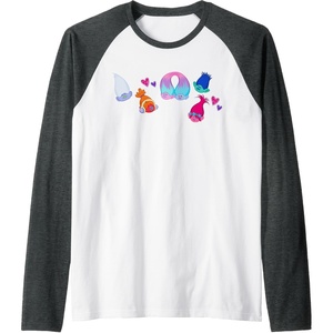 image:imageTrolls  Patches Raglan Baseball TeeDark Heather GreyWhite
