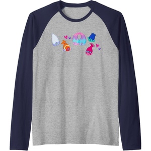 image:imageTrolls  Patches Raglan Baseball TeeNavy BlueAthletic Heather