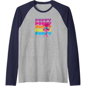 image:imageTrolls  Poppy Raglan Baseball TeeNavy BlueAthletic Heather