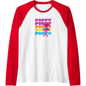 image:imageTrolls  Poppy Raglan Baseball TeeRedWhite