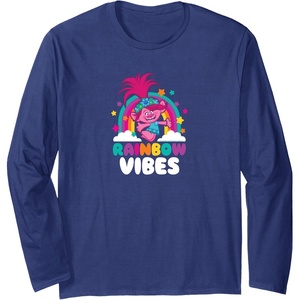 image:imageTrolls  Rainbow Vibes Long Sleeve TShirtNavy Blue