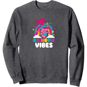 image:imageTrolls  Rainbow Vibes SweatshirtDark Heather Grey