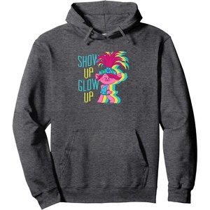 image:imageTrolls  Show Up Glow Up Pullover HoodieDark Heather Grey