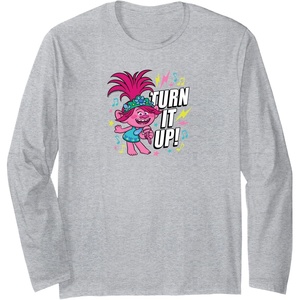image:imageTrolls  Turn It Up Long Sleeve TShirtHeather Grey
