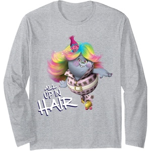 image:imageTrolls All up in Hair Long Sleeve TShirtHeather Grey