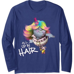 image:imageTrolls All up in Hair Long Sleeve TShirtNavy Blue