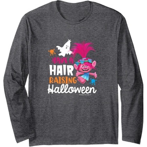 image:imageTrolls Halloween  Have A Hair Raising Halloween Long Sleeve TShirtDark Heather Grey