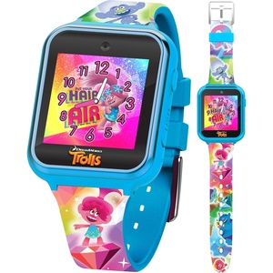 image:imageTrolls Kids Smart Watch  Interactive Touchscreen with Games Selfie Camera Step Tracker Alarm and Colorful Printed Silicone Strap  Fits Wrists 55 to 80