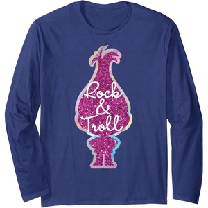 image:imageTrolls Rock amp Troll Sparkle Long Sleeve TShirtNavy Blue