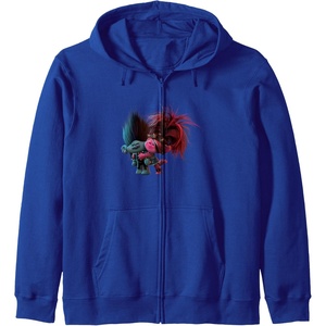 image:imageTrolls World Tour  Branch amp Poppy Zip HoodieRoyal Blue