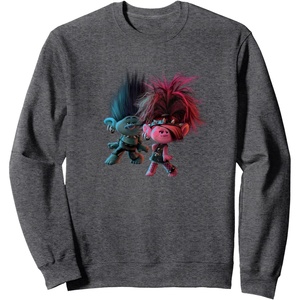 image:imageTrolls World Tour  Branch and Poppy Float SweatshirtDark Heather Grey