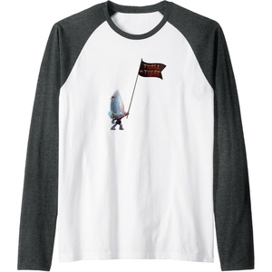 image:imageTrolls World Tour  Guy Diamond Tiny Diamond Raglan Baseball TeeDark Heather GreyWhite