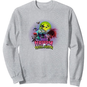 image:imageTrolls World Tour  Happy Trolloween SweatshirtHeather Grey