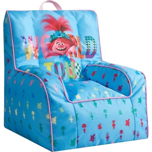 image:imageTrolls World Tour Kids Nylon Bean Bag Chair with Piping amp Top Carry HandleTrolls