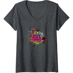 image:imageWomens Trolls World Tour  RockO Queens VNeck TShirtDark Heather Grey