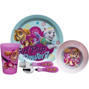 image:imageZak Designs Dreamworks Trolls 2 Movie Poppy Branch Kids BPAFree Dinnerware Set Includes Plate Bowl Tumbler and Water Bottle Made of Durable Material and Perfect for Kids 4 Piece Set TROU2870Paw Patrol Girl 5pc