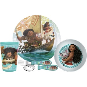 image:imageZak Designs Dreamworks Trolls 2 Movie Poppy Branch Kids BPAFree Dinnerware Set Includes Plate Bowl Tumbler and Water Bottle Made of Durable Material and Perfect for Kids 4 Piece Set TROU2870Moana  Maui  Pua