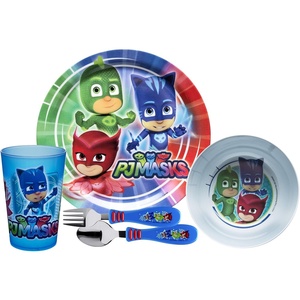 image:imageZak Designs Dreamworks Trolls 2 Movie Poppy Branch Kids BPAFree Dinnerware Set Includes Plate Bowl Tumbler and Water Bottle Made of Durable Material and Perfect for Kids 4 Piece Set TROU2870PJ Masks 5pc