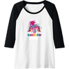 image:imageTrolls  Rainbow Vibes Raglan Baseball TeeBlackWhite