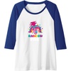 image:imageTrolls  Rainbow Vibes Raglan Baseball TeeRoyal BlueWhite