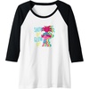 image:imageTrolls  Show Up Glow Up Raglan Baseball TeeBlackWhite